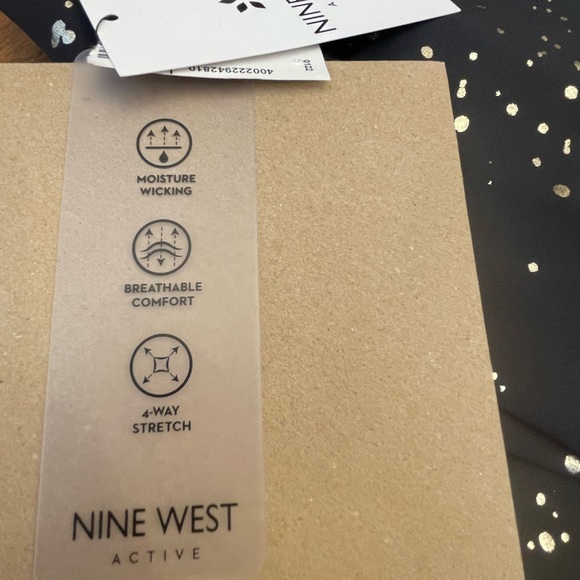 Nine West Black Leggings with Gold Speckles - Picture 3 of 6